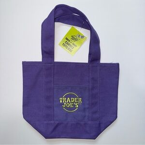 Trader Joe's Mini Purple Canvas Tote Bag - Halloween Collention